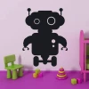 Chalk sticker robot 092 - Decor for a child\'s room. Light-colored walls with brightly colored furniture.