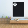 Chalkboard owl sticker 111 - Decor for a child\'s room with light walls, wooden furniture, and flooring.