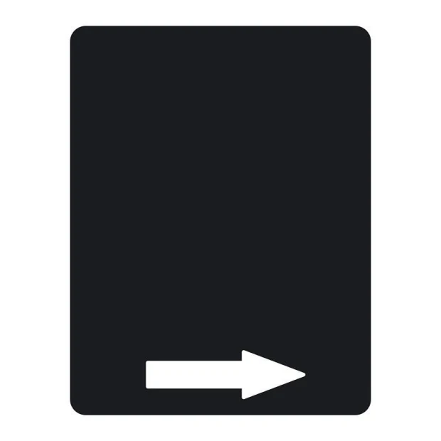 Chalkboard arrow sticker pointing right 079 - Black rectangle with a white arrow indicating right.