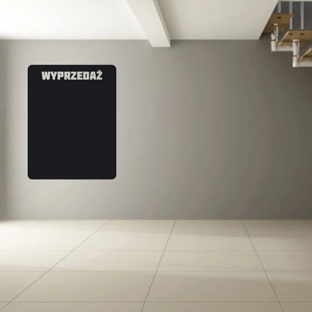 Chalk sticker sale 082 - Styled in a modern room with gray-beige walls.