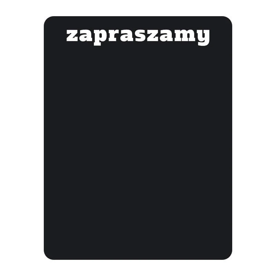 Chalk sticker "Welcome 085" - Simple black surface with white lettering inviting guests.