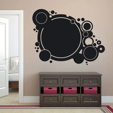 Chalkboard sticker abstract 119 - Room decor with light walls and brown furniture.