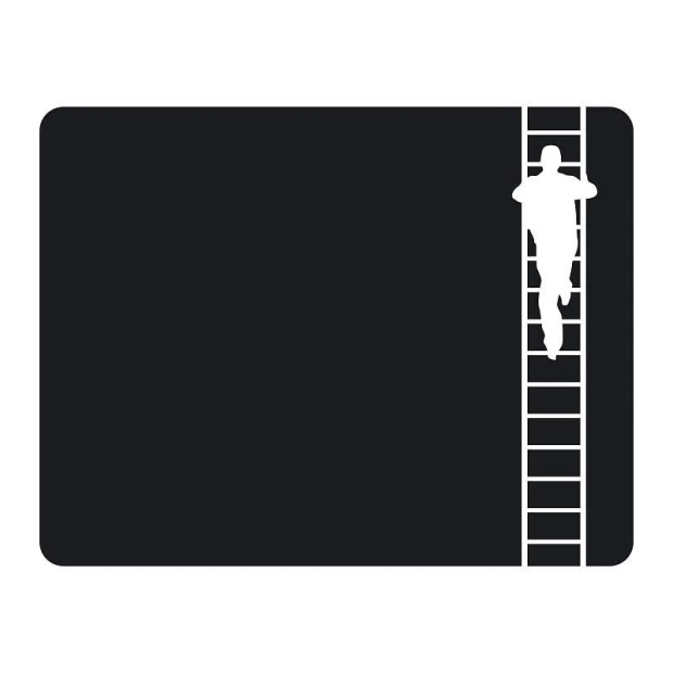 Chalkboard sticker ladder 116 - Graphic design. Black rectangle with a white ladder and a climbing figure.