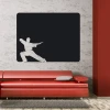 Chalk sticker karate 096 - Living room setup. Gray wall, red sofa.