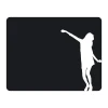 Chalk sticker woman 097 - Graphic design. Female figure in motion on a black background.