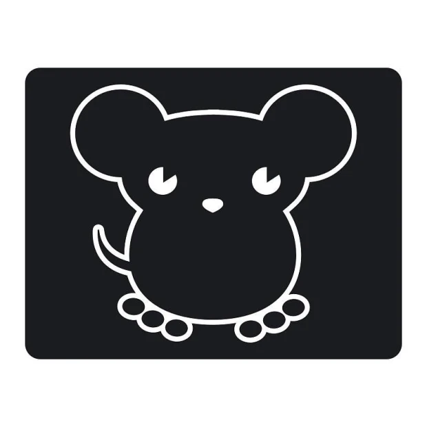 Chalk sticker mouse 099 - Round design with large ears and eyes.
