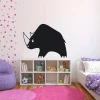 Chalk sticker rhino 101 - Decor for a child\'s room. Light-colored walls and pastel furniture.