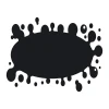 Chalk sticker spot 118 - Graphic design. Black oval spot with irregular edges and droplets.