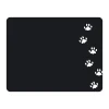Chalk sticker with cat paw prints - Black rectangle with white cat paw impressions in the corner.
