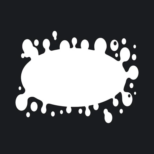 Dry-erase board stain 118 - Graphic design resembling a stain with wavy edges and rounded protrusions.