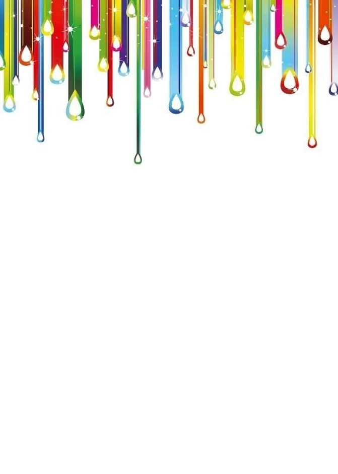 Colorful drops magnetic whiteboard 097 - Graphic design. Long, colorful drops in various shades.