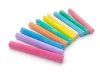 Dust-free school chalk set of 10 - assorted colors - Simple, cylindrical shapes in pastel shades.