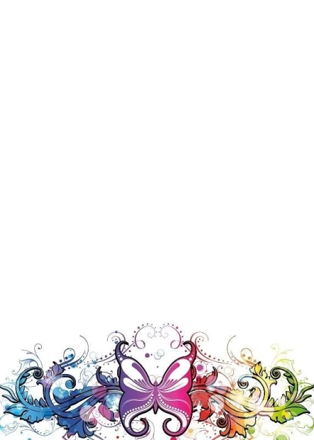Magnetic dry-erase board featuring butterflies in various colors surrounded by wavy patterns.
