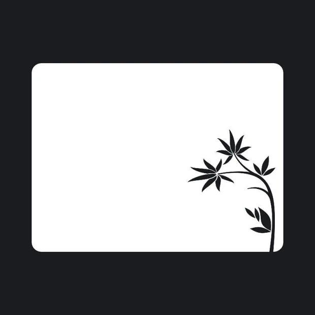 White dry-erase board with a black outline of a branch and leaves, design 117.