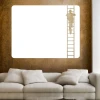 Ladder-style whiteboard 116 - Living room setup with brown walls and a light sofa in the background.