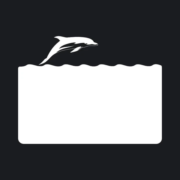 Dolphin dry-erase board 114 - Graphic design featuring a dolphin jumping over waves at the top of the board.