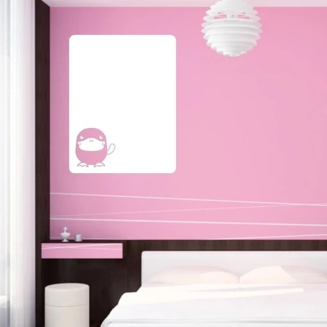 Dry-erase board platypus 108 - Bedroom decor. Pink walls, modern dark-colored furniture.