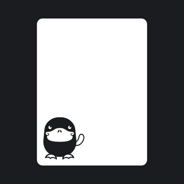 Dry-erase board Platypus 108 - Graphic design with a black platypus on a white background, eyes closed.