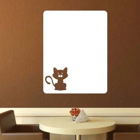 Dry-erase board cat 109 - Office setup with brown walls and light-colored furniture.