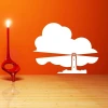 Dry-erase board lighthouse 113 - Styled in a room with an orange wall, wooden floor, and modern furniture.