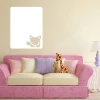 Dry-erase board fox 103 - Living room setup. Light-colored walls, pink sofa with pastel cushions.