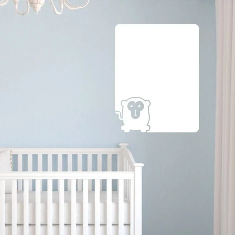 Dry-erase board monkey 106 - Decor in a child\'s room. Light blue walls, white furniture.