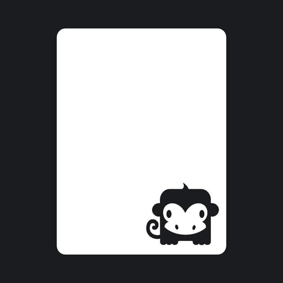 Dry-erase board monkey 105 - Graphic design featuring a black silhouette of a monkey on a white background.