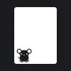 Dry-erase board mouse 102 - Graphic design featuring a black mouse with large ears on a white background.