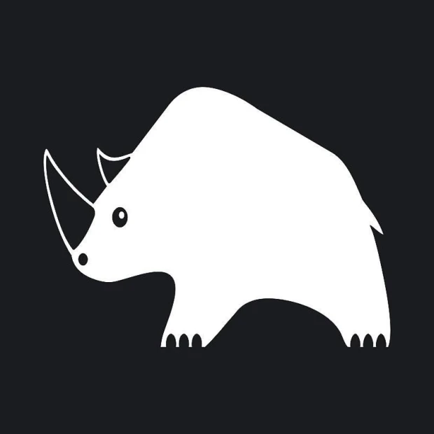 Rhino-shaped whiteboard 101 - Features a large horn, simple lines, and big eyes in a graphic design.