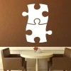 Puzzle dry-erase board 089 - Dining room setup. Brown walls, simple beige furniture.