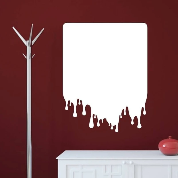 Dry-erase board 091 - Room setup with dark red walls and a white furniture unit.