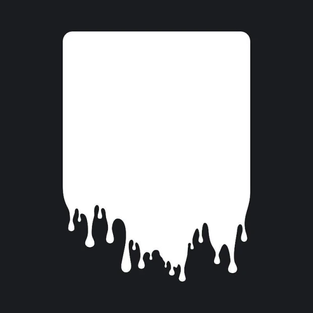 White rectangular dry-erase board with a graphic design and liquid dripping from the bottom edge.