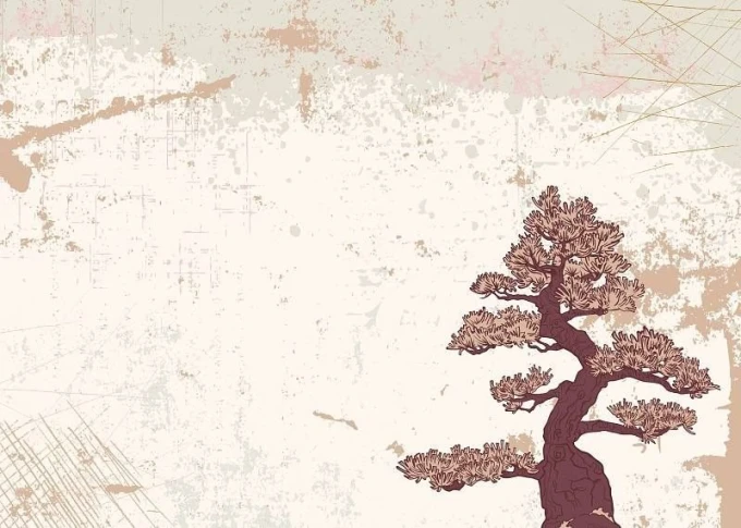 Bonsai tree magnetic whiteboard 085 - Graphic design featuring a bonsai tree on a light background.