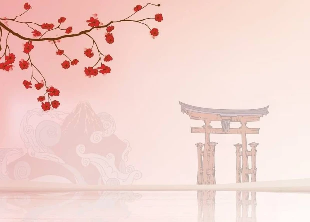 Cherry blossom magnetic whiteboard 087 - Graphic design featuring flowers on a soft color background.