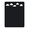 Chalkboard cloud sticker 149 - Graphic design. Dark background with white clouds in various shapes.