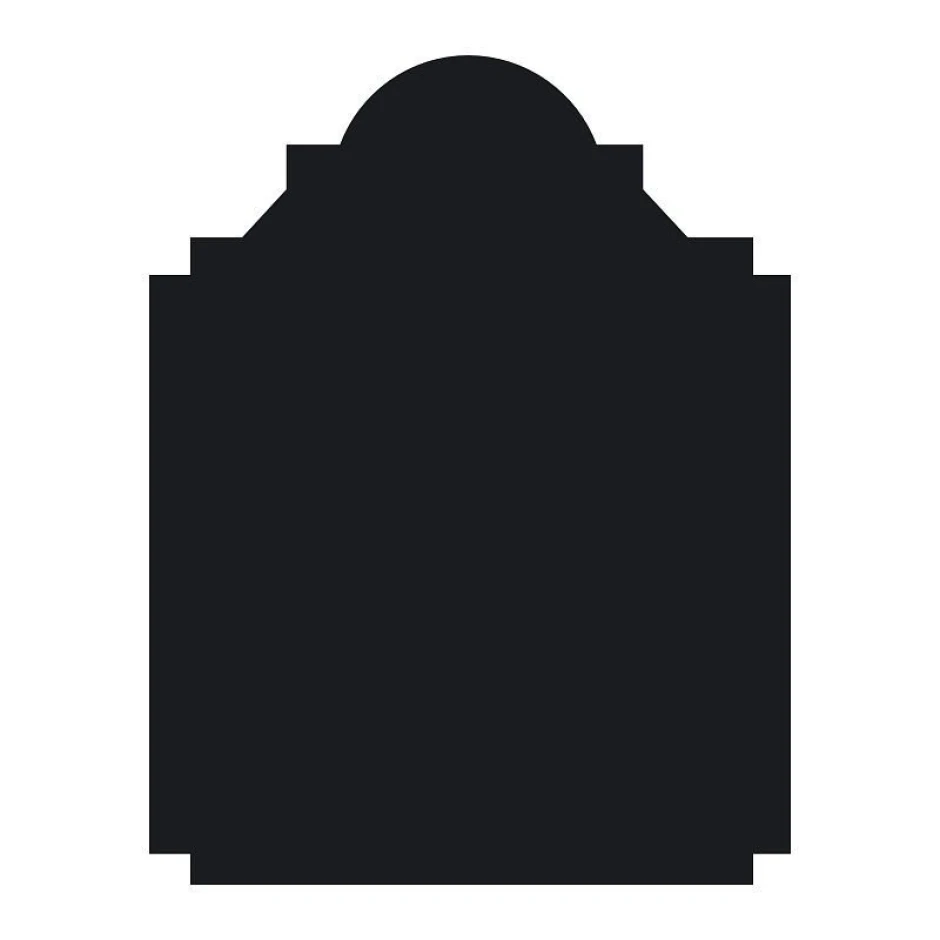 Chalkboard menu sticker 128 - Simple design with rounded top and cutouts on the sides.