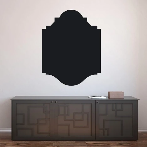 Chalkboard menu sticker 129 - Modern interior design with light walls and dark furniture.