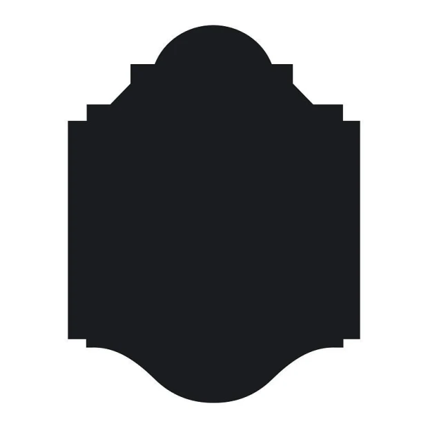 Chalkboard menu sticker 129 - Rectangular shape with rounded edges and a cutout at the top.