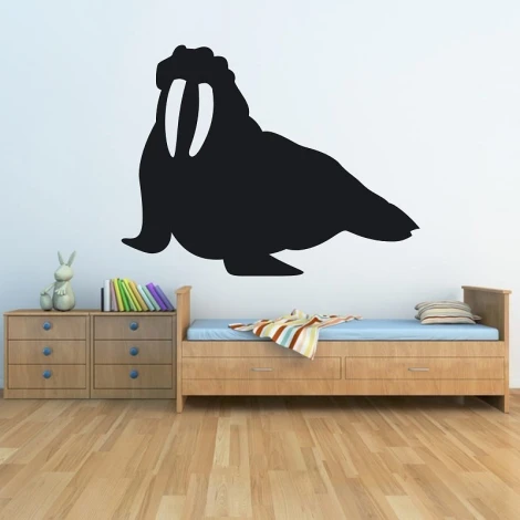 Chalk sticker sea theme 135 - Decor in a child\'s room with light walls, wooden furniture, and flooring.