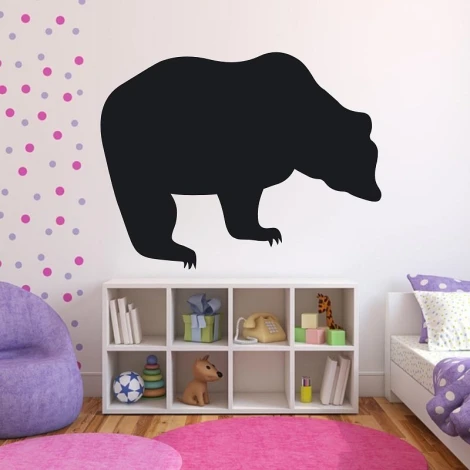 Chalk sticker bear 138 - Decor for a children\'s room with light walls and colorful dots.