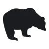 Chalkboard sticker bear 138 - Graphic design. Black standing bear silhouette with clear outlines.