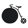 Chalk sticker bike 142 - Graphic design. Black bike with a large wheel and a simple frame.