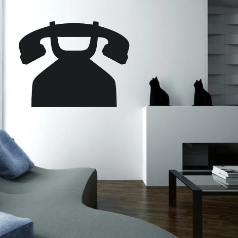 Chalkboard sticker for phone 143 - Styled in a modern living room with light walls and gray-brown furniture.