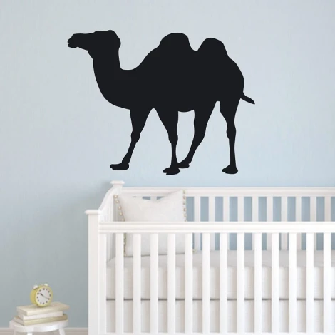 Chalkboard sticker camel 140 - Decor for a child\'s room. Light-colored walls, simple white furniture.