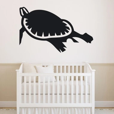 Chalk sticker sea turtle 136 - Decor for a child\'s room. Light-colored walls and neutral-toned furniture.
