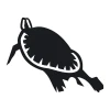 Chalk sticker of a sea turtle 136 - Graphic design with clear outlines and details on the shell and flippers.