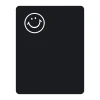 Chalk sticker face 163 - Simple black surface with a smiling white emoticon in the corner.