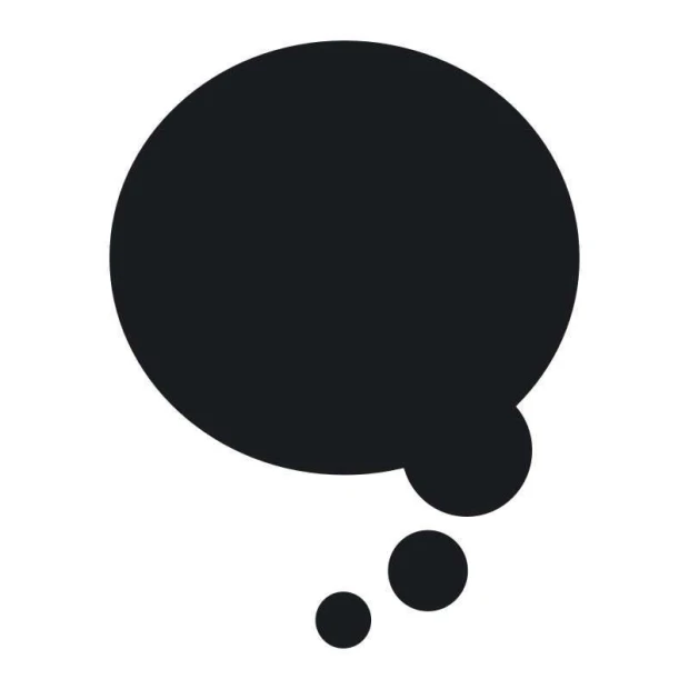 Chalk sticker smoke 164 - Graphic design. Large round shape with smaller dots at the bottom.