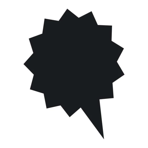 Chalk sticker speech bubble 165 - Graphic design with a jagged edge resembling a speech bubble.