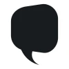 Chalk sticker speech bubble 166 - Rounded shape, solid black color, graphic design.